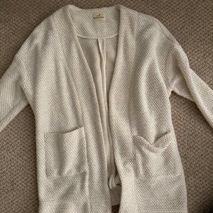 Marine Layer Cream Ivory Salina Coat Open Front Knit Cardigan